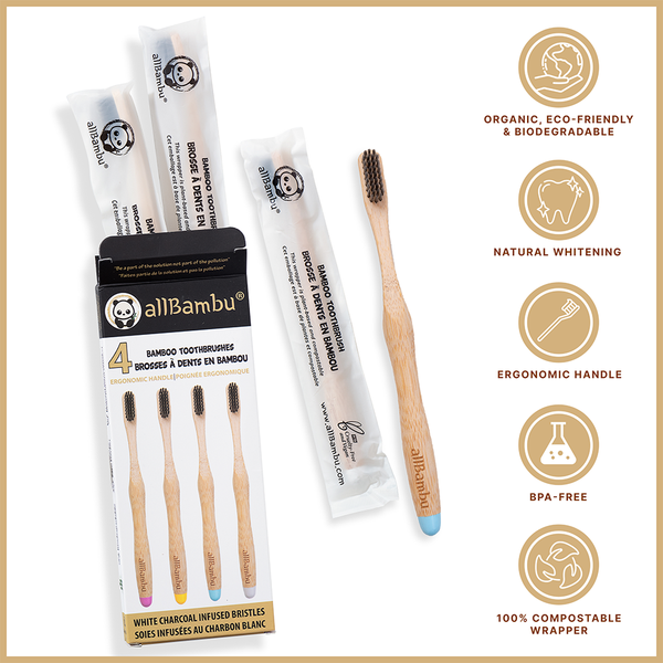 Bamboo Toothbrush - Pack of 4